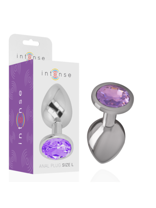 INTENSE - PLUG ANAL EN MÉTAL ALUMINIUM AVEC CRISTAL VIOLET TAILLE S