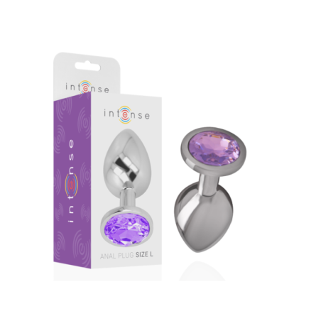 INTENSE - PLUG ANAL EN MÉTAL ALUMINIUM AVEC CRISTAL VIOLET TAILLE S