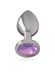 INTENSE - PLUG ANAL EN MÉTAL ALUMINIUM AVEC CRISTAL VIOLET TAILLE S