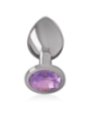 INTENSE - PLUG ANAL EN MÉTAL ALUMINIUM AVEC CRISTAL VIOLET TAILLE S