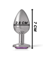 INTENSE - PLUG ANAL EN MÉTAL ALUMINIUM AVEC CRISTAL VIOLET TAILLE S