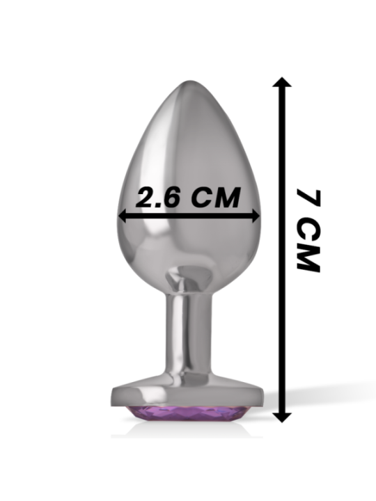 INTENSE - PLUG ANAL EN MÉTAL ALUMINIUM AVEC CRISTAL VIOLET TAILLE S