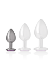 INTENSE - PLUG ANAL EN MÉTAL ALUMINIUM AVEC CRISTAL VIOLET TAILLE S