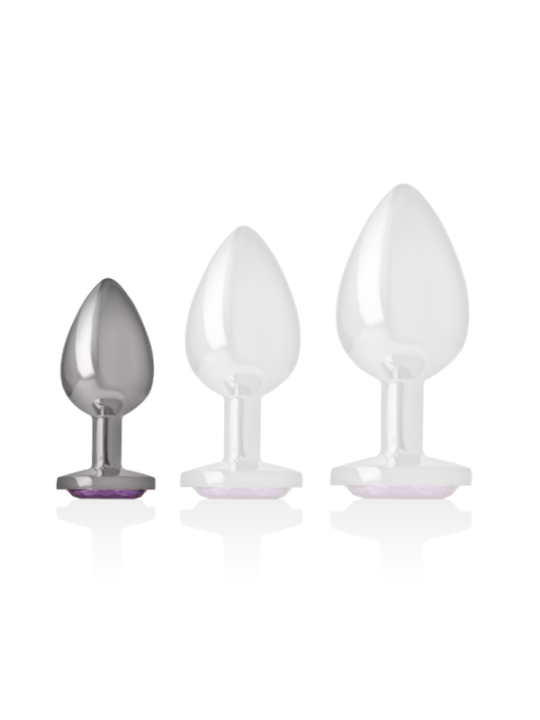 INTENSE - PLUG ANAL EN MÉTAL ALUMINIUM AVEC CRISTAL VIOLET TAILLE S