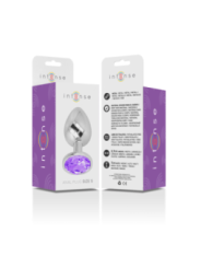 INTENSE - PLUG ANAL EN MÉTAL ALUMINIUM AVEC CRISTAL VIOLET TAILLE S