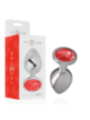 INTENSE - PLUG ANAL EN MÉTAL ALUMINIUM AVEC CRISTAL ROUGE TAILLE L