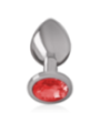 INTENSE - PLUG ANAL EN MÉTAL ALUMINIUM AVEC CRISTAL ROUGE TAILLE L
