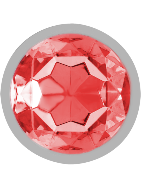 INTENSE - PLUG ANAL EN MÉTAL ALUMINIUM AVEC CRISTAL ROUGE TAILLE L