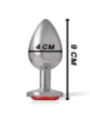 INTENSE - PLUG ANAL EN MÉTAL ALUMINIUM AVEC CRISTAL ROUGE TAILLE L