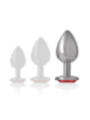 INTENSE - PLUG ANAL EN MÉTAL ALUMINIUM AVEC CRISTAL ROUGE TAILLE L