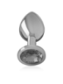 INTENSE - PLUG ANAL EN MÉTAL ALUMINIUM AVEC CRISTAL NOIR TAILLE S