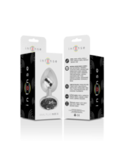 INTENSE - PLUG ANAL EN MÉTAL ALUMINIUM AVEC CRISTAL NOIR TAILLE S
