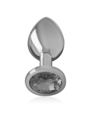 INTENSE - PLUG ANAL EN MÉTAL ALUMINIUM AVEC VERRE NOIR TAILLE L