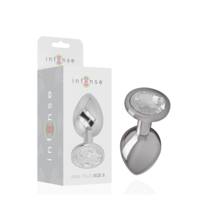 INTENSE - PLUG ANAL EN MÉTAL ALUMINIUM AVEC CRISTAL DARGENT TAILLE S