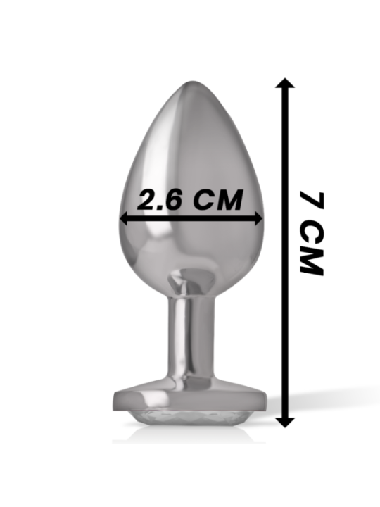 INTENSE - PLUG ANAL EN MÉTAL ALUMINIUM AVEC CRISTAL DARGENT TAILLE S