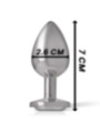 INTENSE - PLUG ANAL EN MÉTAL ALUMINIUM AVEC CRISTAL DARGENT TAILLE S