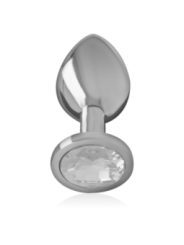 INTENSE - PLUG ANAL EN MÉTAL ALUMINIUM AVEC CRISTAL DARGENT TAILLE M