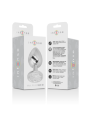 INTENSE - PLUG ANAL EN MÉTAL ALUMINIUM AVEC CRISTAL DARGENT TAILLE M