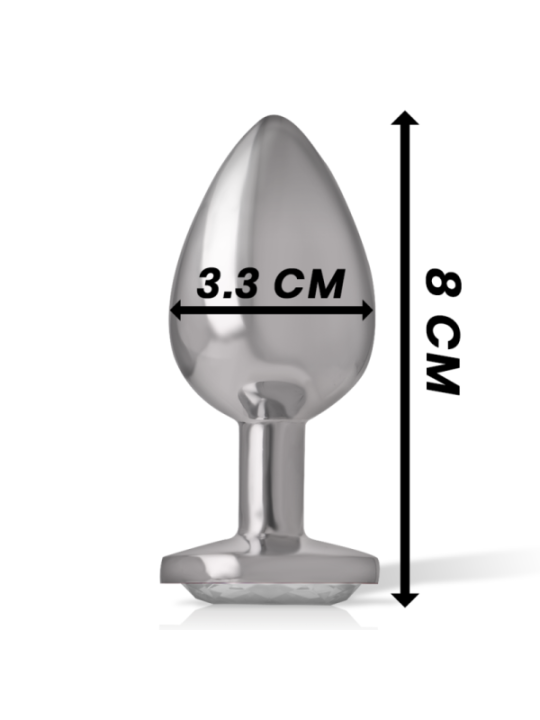 INTENSE - PLUG ANAL EN MÉTAL ALUMINIUM AVEC CRISTAL DARGENT TAILLE M