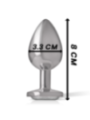 INTENSE - PLUG ANAL EN MÉTAL ALUMINIUM AVEC CRISTAL DARGENT TAILLE M