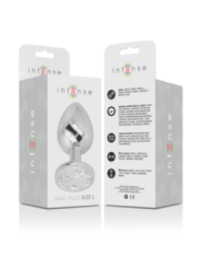 INTENSE - PLUG ANAL EN MÉTAL ALUMINIUM AVEC CRISTAL DARGENT TAILLE L