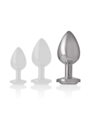 INTENSE - PLUG ANAL EN MÉTAL ALUMINIUM AVEC CRISTAL DARGENT TAILLE L