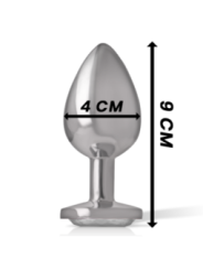 INTENSE - PLUG ANAL EN MÉTAL ALUMINIUM AVEC CRISTAL DARGENT TAILLE L