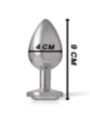 INTENSE - PLUG ANAL EN MÉTAL ALUMINIUM AVEC CRISTAL DARGENT TAILLE L