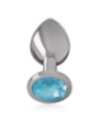 INTENSE - PLUG ANAL EN MÉTAL ALUMINIUM AVEC VERRE BLEU TAILLE M