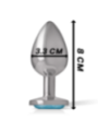 INTENSE - PLUG ANAL EN MÉTAL ALUMINIUM AVEC VERRE BLEU TAILLE M