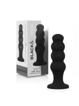BLACK&SILVER - PLUG ANAL EN SILICONE SCOTT PREMIUM NOIR