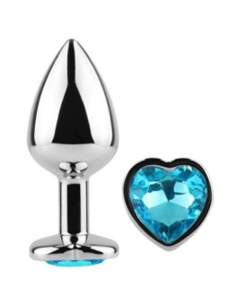 SECRETPLAY - PLUG ANAL EN MÉTAL COEUR BLEU PETITE TAILLE 7 CM