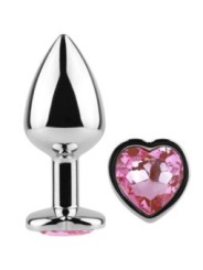 SECRETPLAY - PLUG ANAL EN MÉTAL COEUR FUCHSIA PETITE TAILLE 7 CM