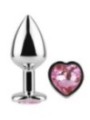 SECRETPLAY - PLUG ANAL EN MÉTAL COEUR FUCHSIA PETITE TAILLE 7 CM