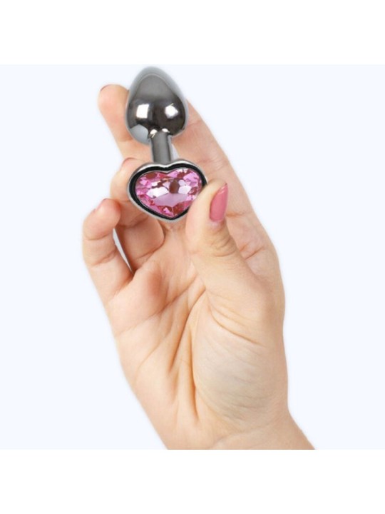 SECRETPLAY - PLUG ANAL EN MÉTAL COEUR FUCHSIA PETITE TAILLE 7 CM