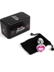 SECRETPLAY - PLUG ANAL EN MÉTAL COEUR FUCHSIA PETITE TAILLE 7 CM