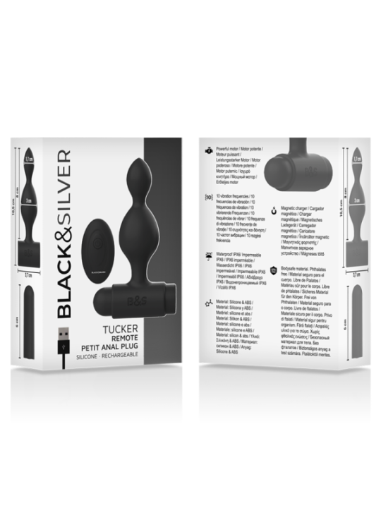 BLACK&SILVER - TUCKER PETITE TÉLÉCOMMANDE POUR PLUG ANAL EN SILICONE
