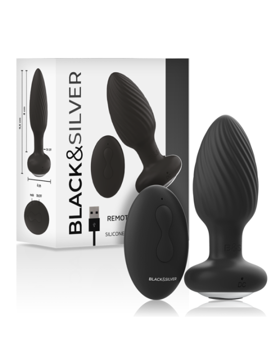 BLACK&SILVER - TÉLÉCOMMANDE DU ROTATEUR ANAL EN SILICONE WELLS PLUG