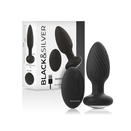 BLACK&SILVER - TÉLÉCOMMANDE DU ROTATEUR ANAL EN SILICONE WELLS PLUG