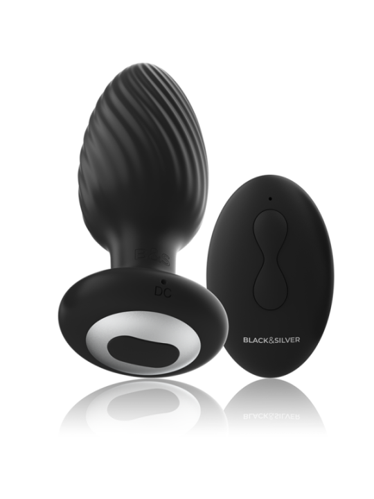 BLACK&SILVER - TÉLÉCOMMANDE DU ROTATEUR ANAL EN SILICONE WELLS PLUG