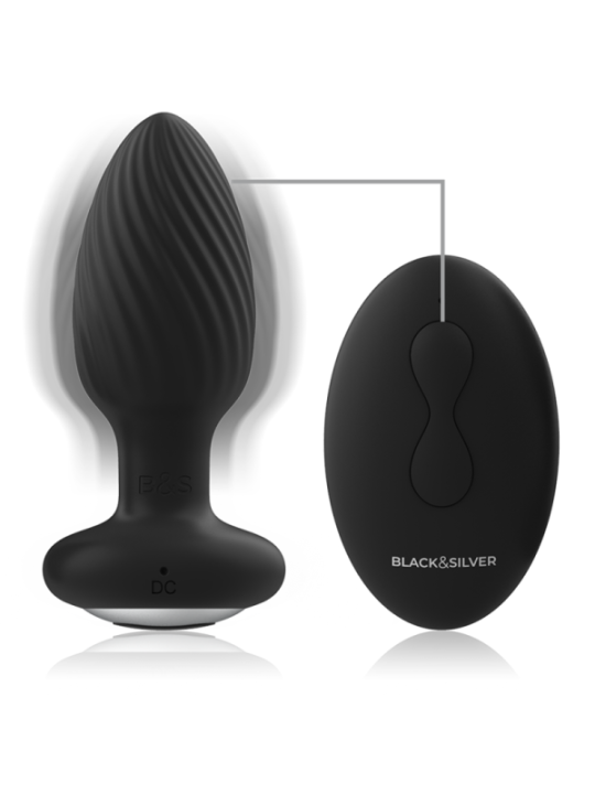 BLACK&SILVER - TÉLÉCOMMANDE DU ROTATEUR ANAL EN SILICONE WELLS PLUG