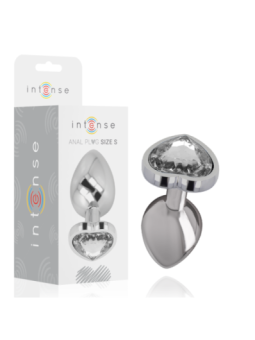 INTENSE - PLUG ANAL EN MÉTAL ALUMINIUM COEUR BLANC TAILLE S