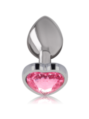 INTENSE - PLUG ANAL EN MÉTAL ALUMINIUM COEUR ROSE TAILLE M
