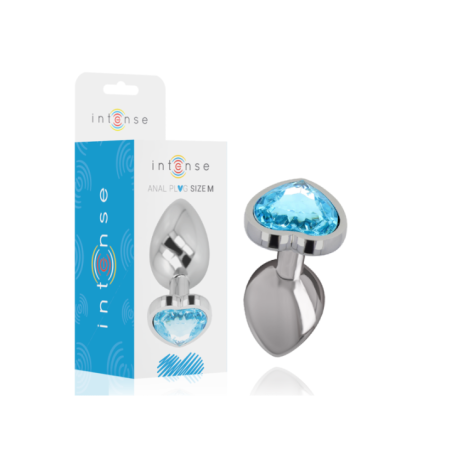 INTENSE - PLUG ANAL MÉTAL ALUMINIUM COEUR BLEU TAILLE M