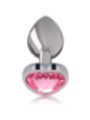 INTENSE - PLUG ANAL EN MÉTAL ALUMINIUM COEUR ROSE TAILLE L