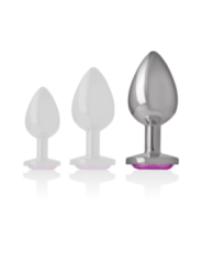 INTENSE - PLUG ANAL EN MÉTAL ALUMINIUM COEUR ROSE TAILLE L