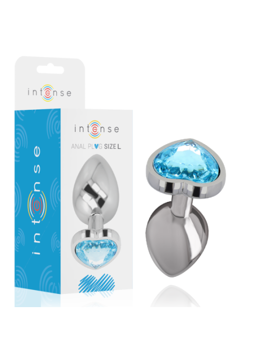INTENSE - PLUG ANAL MÉTAL ALUMINIUM COEUR BLEU TAILLE L