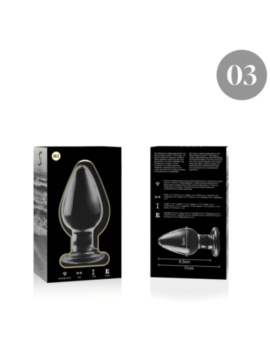 NEBULA SERIES BY IBIZA - PLUG ANAL MODÈLE 3 VERRE BOROSILICATE TRANSPARENT 11 CM -O- 5 CM