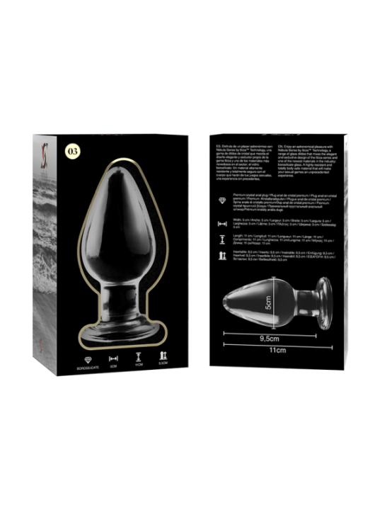 NEBULA SERIES BY IBIZA - PLUG ANAL MODÈLE 3 VERRE BOROSILICATE TRANSPARENT 11 CM -O- 5 CM