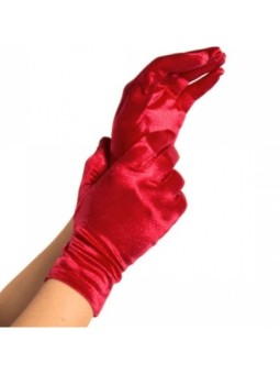 LEG AVENUE - GANTS SATIN ROUGE